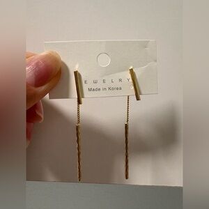 New Simple Gold Drop or stud Earrings Made In Korea MSRP:$68 (2 way)
